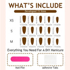 Press-On Nail Set Festive Glitter Multiple Sizes Non-Toxic