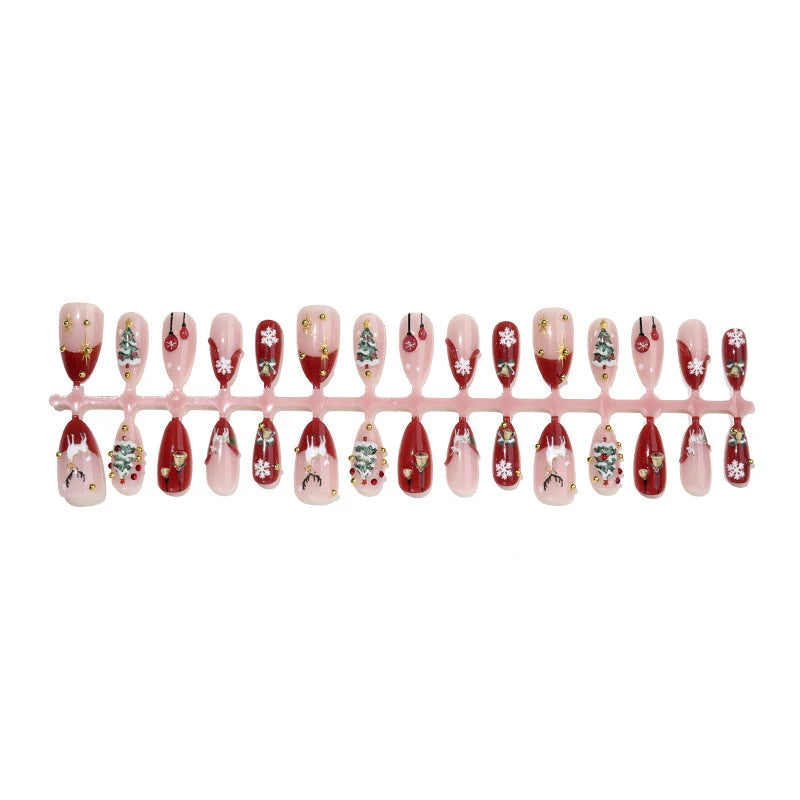 Press-On Nail Set Festive Glitter Multiple Sizes Non-Toxic