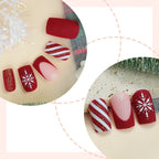 Press-On Nail Set Festive Glitter Self-Adhesive & Multiple Sizes