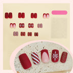 Press-On Nail Set Festive Glitter Self-Adhesive & Multiple Sizes