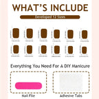 Press-On Nail Set Festive Glitter Self-Adhesive & Multiple Sizes