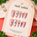 Press-On Nail Set Festive Holiday Designs Adhesive Included