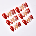 Press-On Nail Set Festive Holiday Designs Comfort Fit