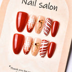 Press-On Nail Set Festive Holiday Designs Comfort Fit