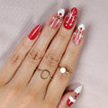 Press-On Nail Set Festive Holiday Designs Easy Application
