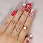 Press-On Nail Set Festive Holiday Designs Easy Application