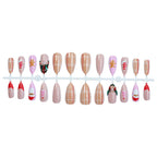 Press-On Nail Set Festive Holiday Designs Easy Application