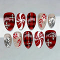 Press-On Nail Set Festive Holiday Designs Easy Apply