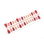 Press-On Nail Set Festive Holiday Designs Easy Apply