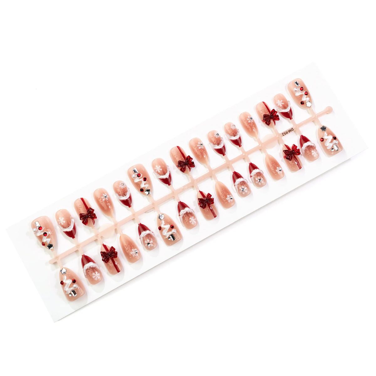Press-On Nail Set Festive Holiday Designs Long-Lasting Wear