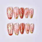 Press-On Nail Set Festive Holiday Designs No Glue