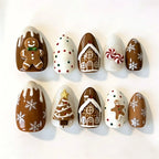 Press-On Nail Set Festive Holiday Designs No-Glue Application