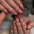 Press-On Nail Set Festive Holiday Designs Strong Adhesive & Lightweight