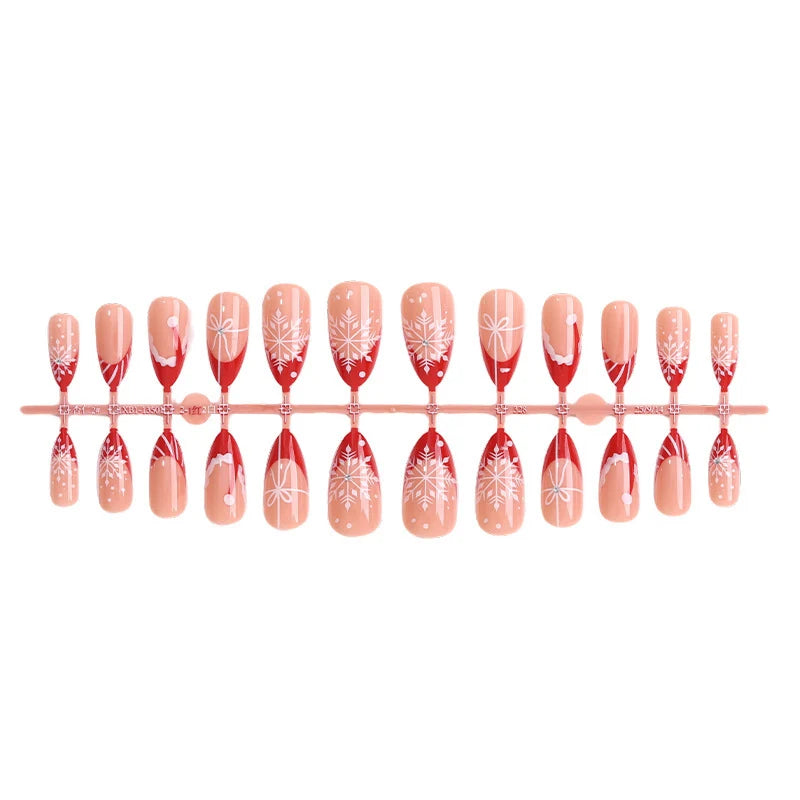 Press-On Nail Set Festive Holiday Designs Strong Adhesive & Lightweight