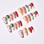 Press-On Nail Set Festive Holiday Peel & Stick Reusable