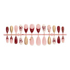 Press-On Nail Set Festive Red Easy Application & Long-Lasting