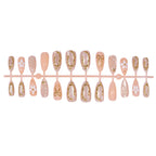 Press-On Nail Set Filigree Floral & Gold Accents