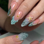 Press-On Nail Set Filigree & Glitter Easy Apply Long-Lasting