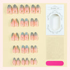 Press-On Nail Set Filigree & Glitter Easy Apply Long-Lasting