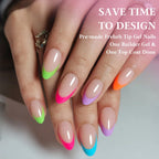 Press-On Nail Set Five Vibrant Shades Easy Application