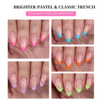 Press-On Nail Set Five Vibrant Shades Easy Application