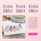 Press-On Nail Set Floral 20-Piece Adhesive Tabs