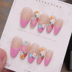 Press-On Nail Set Floral 24-Piece Custom Fit