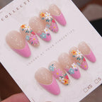 Press-On Nail Set Floral 24-Piece Custom Fit