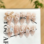 Press-On Nail Set Floral 24-Piece Easy Application