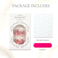 Press-On Nail Set Floral 24-Piece Includes Glue & File
