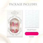 Press-On Nail Set Floral 24-Piece Includes Glue & File