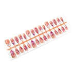 Press-On Nail Set Floral 24-Piece Includes Glue & File