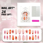 Press-On Nail Set Floral 24-Piece Peel And Apply