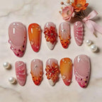 Press-On Nail Set Floral 24-Piece Peel And Apply