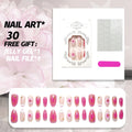 Press-On Nail Set Floral 30 Piece Gel & File