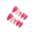 Press-On Nail Set Floral 30 Piece Gel & File