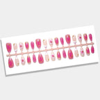 Press-On Nail Set Floral 30 Piece Gel & File