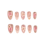 Press-On Nail Set Floral 30-Piece With Glue & File