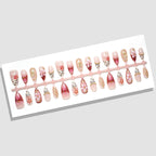 Press-On Nail Set Floral 30 Pieces Peel-And-Stick