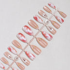 Press-On Nail Set Floral & Abstract 24-Piece Adhesive & Reusable