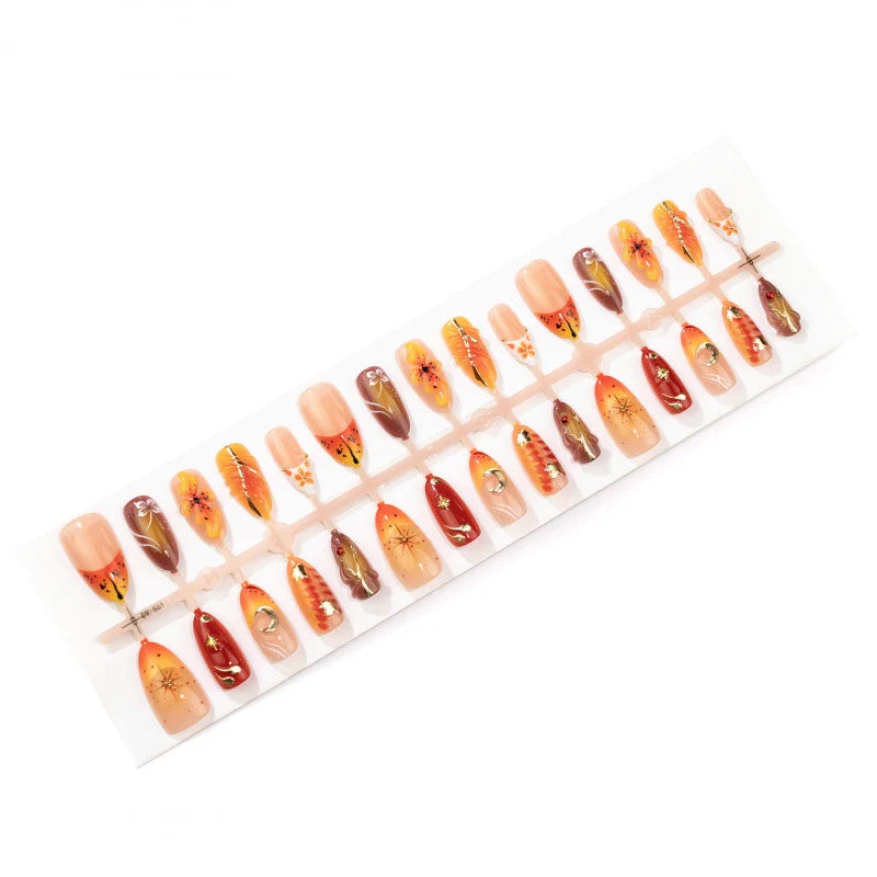 Press-On Nail Set Floral & Abstract Designs