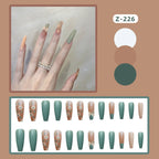 Press-On Nail Set Floral Accent & Bow Design Glue-On