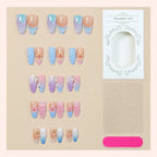 Press-On Nail Set Floral Accent Designs Easy Apply