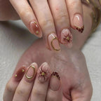 Press-On Nail Set Floral Accent Easy Application