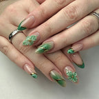 Press-On Nail Set Floral Accent Easy Application Multiple Sizes