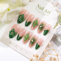 Press-On Nail Set Floral Accent Easy Application Multiple Sizes
