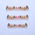 Press-On Nail Set Floral Accent Easy Application Natural Fit