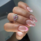 Press-On Nail Set Floral Accent Easy Apply