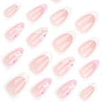 Press-On Nail Set Floral Accent Easy Apply