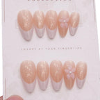 Press-On Nail Set Floral Accent Glossy 24-Piece